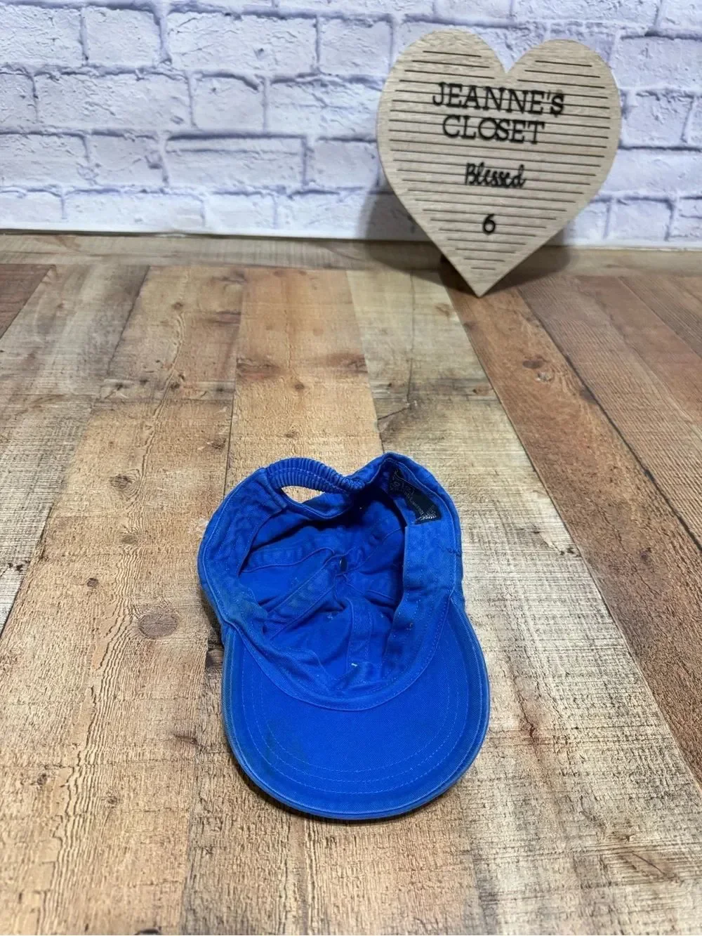 Ralph Lauren Hat Toddler Polo Elastic Back Baseball Blue w/ Cream pony